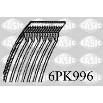 Courroie trapézoïdale à nervures SASIC 6PK996