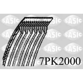 Courroie trapézoïdale à nervures SASIC 7PK2000