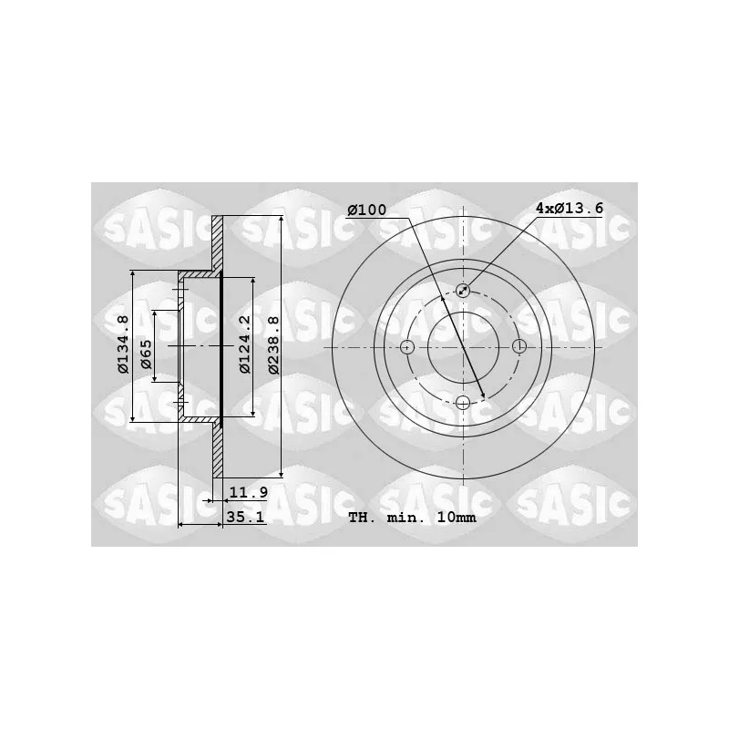 Jeu de 2 disques de frein avant SASIC 9004213J