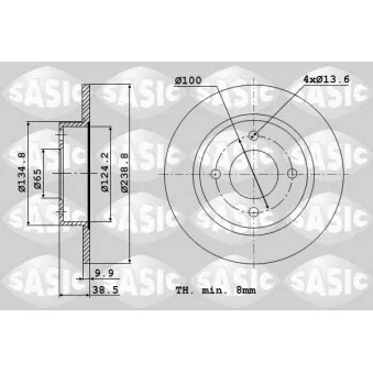 Jeu de 2 disques de frein avant SASIC 9004217J
