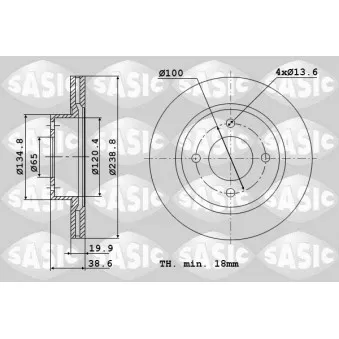 Jeu de 2 disques de frein avant SASIC 9004219J