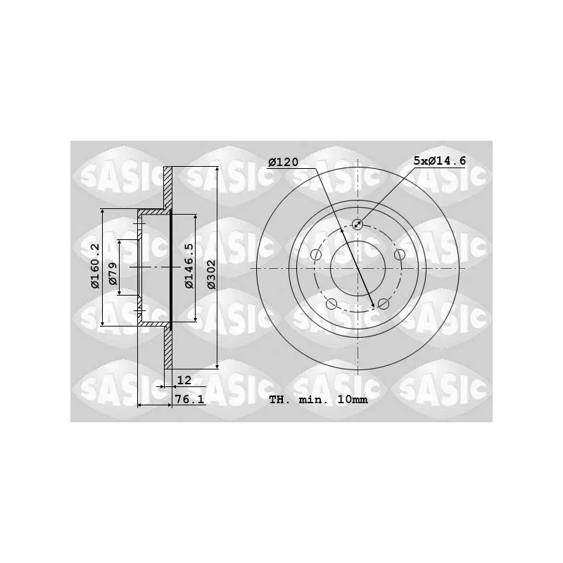 Jeu de 2 disques de frein avant SASIC 9004395J