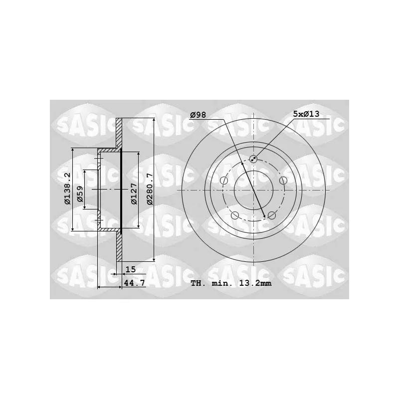 Jeu de 2 disques de frein avant SASIC 9004503J