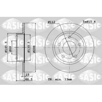 Jeu de 2 disques de frein avant SASIC 9004506J