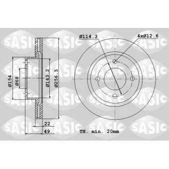 Jeu de 2 disques de frein avant SASIC 9004569J