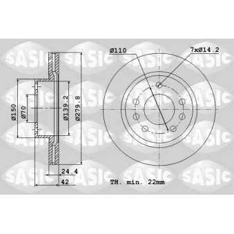 Jeu de 2 disques de frein avant SASIC 9004862J