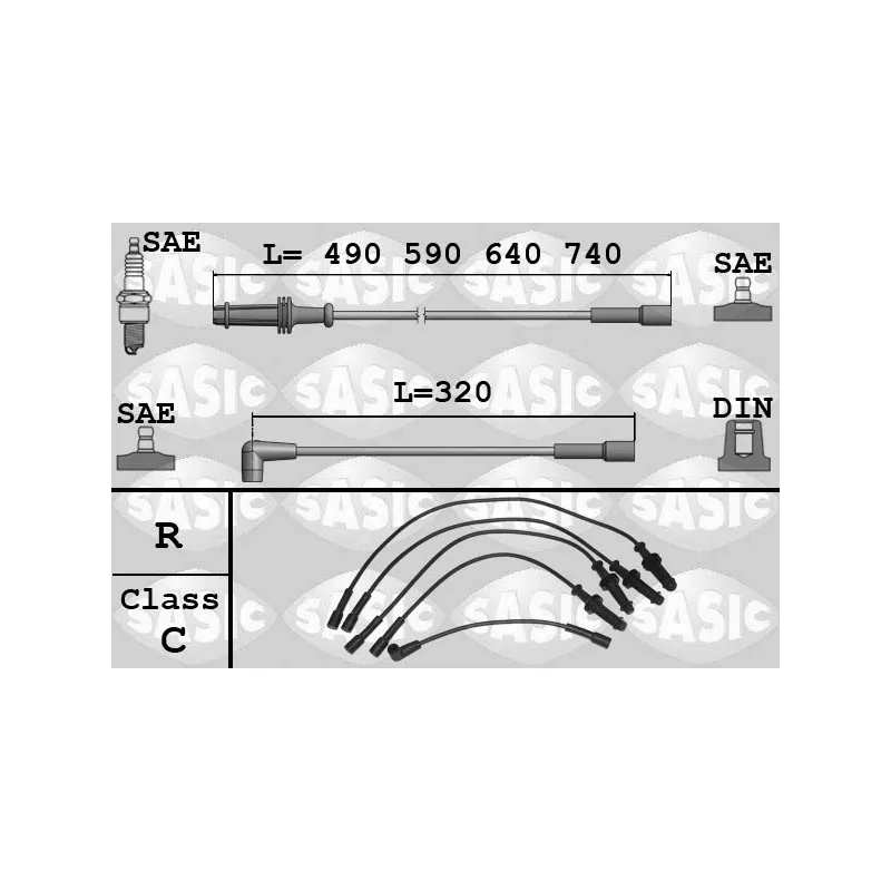 Kit de câbles d'allumage SASIC 9280004