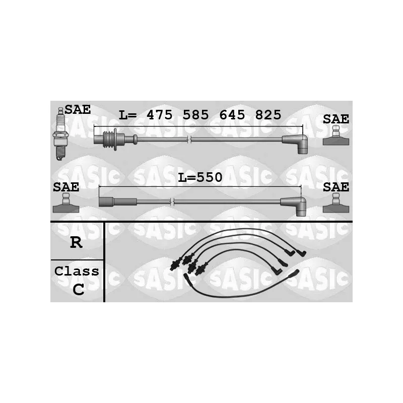 Kit de câbles d'allumage SASIC 9280005