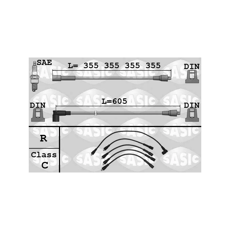 Kit de câbles d'allumage SASIC 9284017