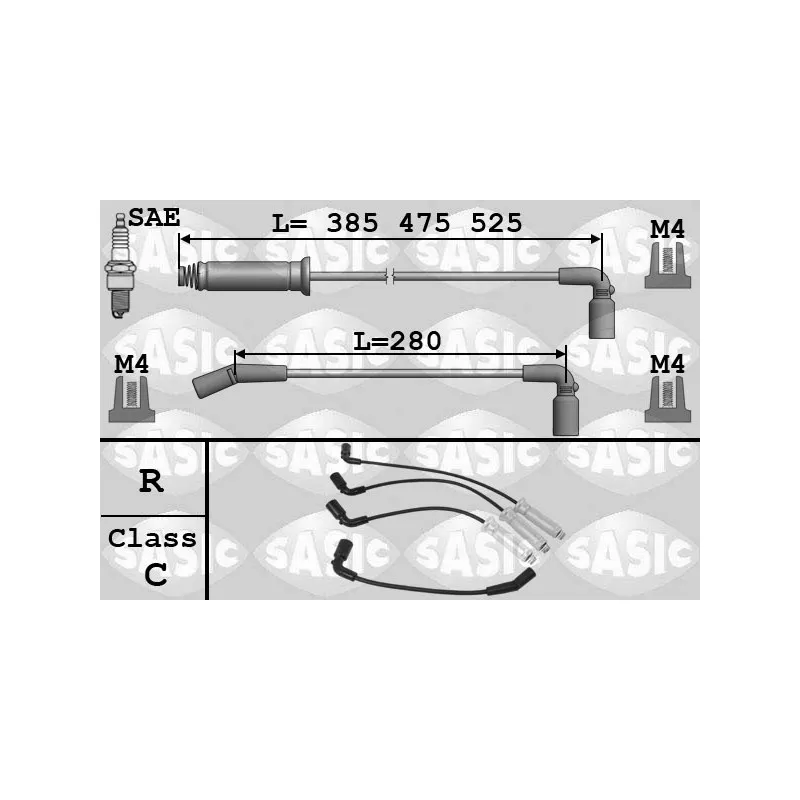 Kit de câbles d'allumage SASIC 9286058