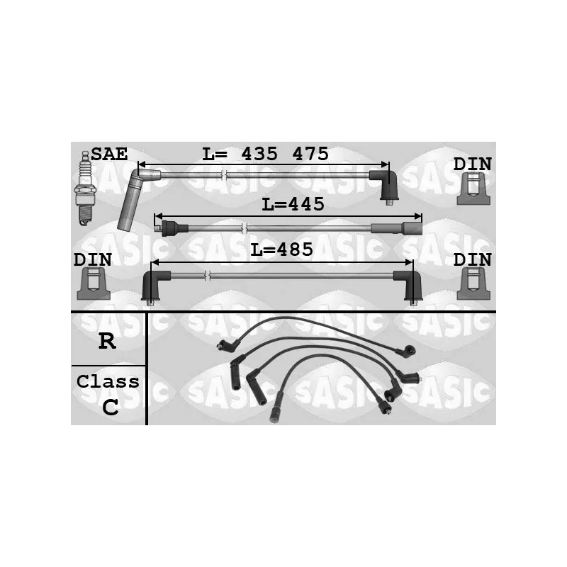 Kit de câbles d'allumage SASIC 9286063