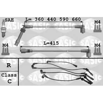 Kit de câbles d'allumage SASIC 9286080