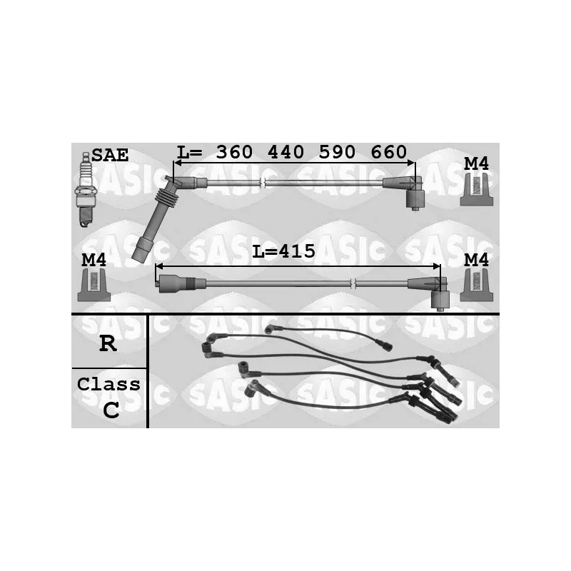 Kit de câbles d'allumage SASIC 9286080