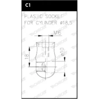 Vérin, capot-moteur MONROE ML6365