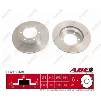 Jeu de 2 disques de frein avant ABE C32163ABE