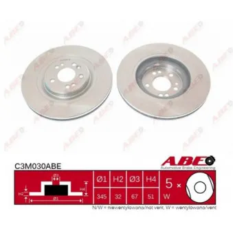 Jeu de 2 disques de frein avant ABE C3M030ABE