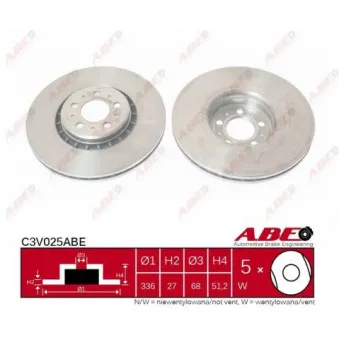Jeu de 2 disques de frein avant ABE