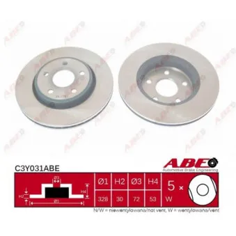 Jeu de 2 disques de frein avant ABE