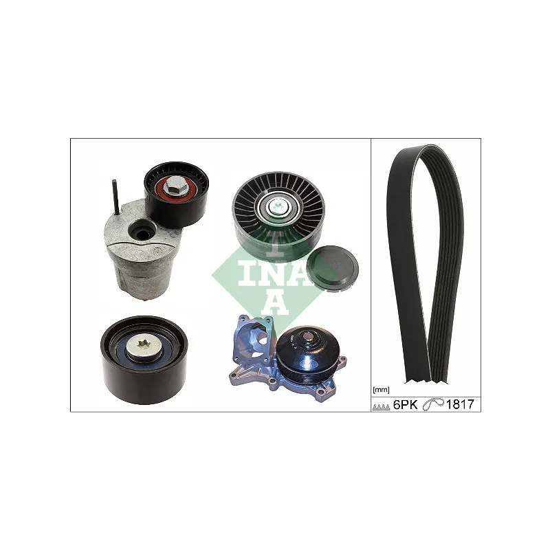 Pompe à eau+Jeu de courroie trapézoïdale à nervures INA 529 0368 30