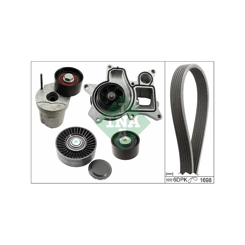 Pompe à eau+Jeu de courroie trapézoïdale à nervures INA 529 0369 30
