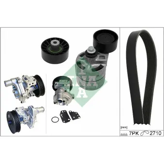 Pompe à eau+Jeu de courroie trapézoïdale à nervures INA 529 0388 30