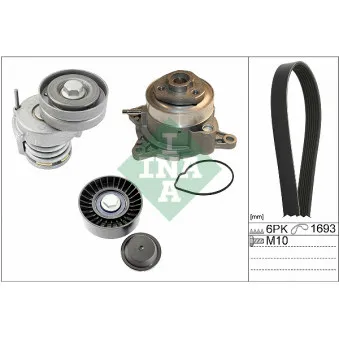 Pompe à eau+Jeu de courroie trapézoïdale à nervures INA 529 0534 30