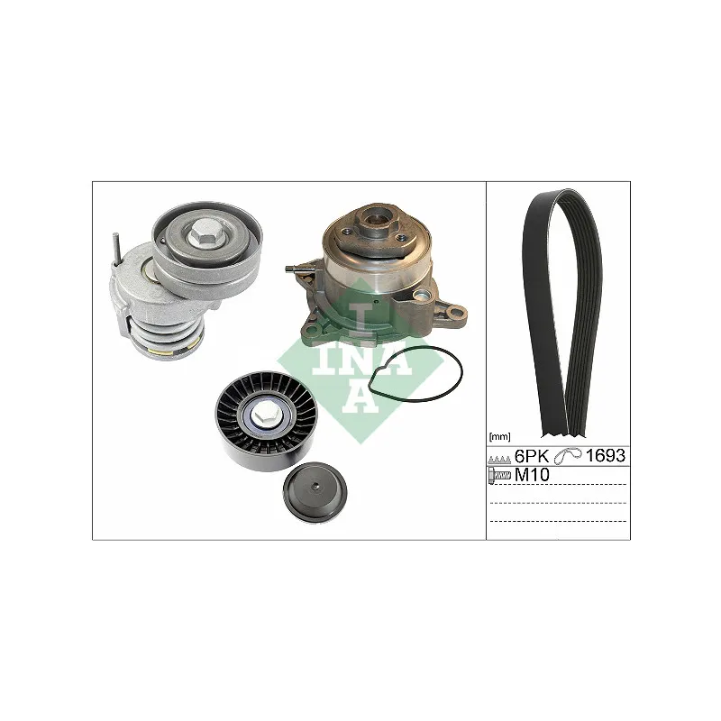 Pompe à eau+Jeu de courroie trapézoïdale à nervures INA 529 0534 30