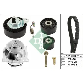 Pompe à eau + kit de courroie de distribution INA 530 0102 31