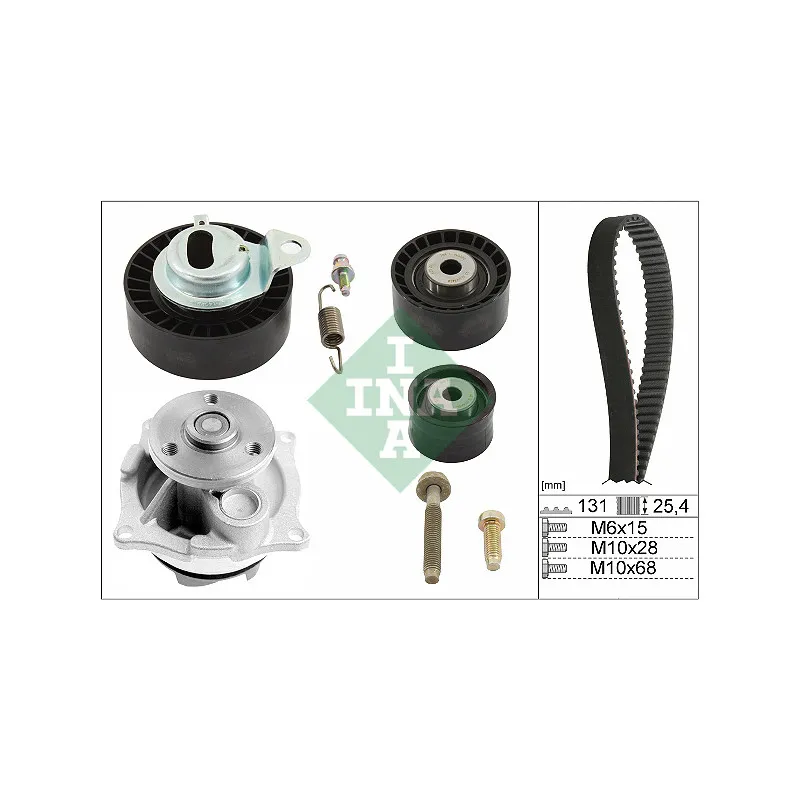 Pompe à eau + kit de courroie de distribution INA 530 0102 31