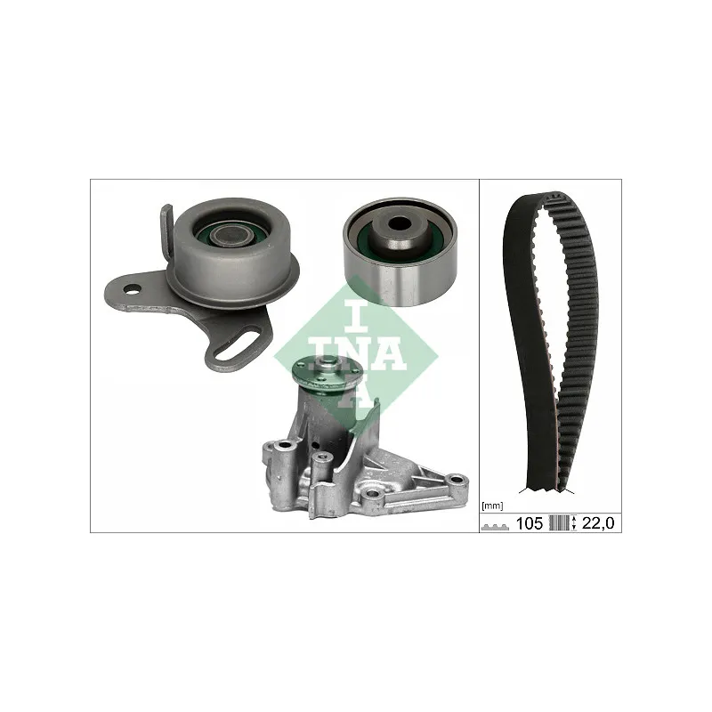 Pompe à eau + kit de courroie de distribution INA 530 0427 31