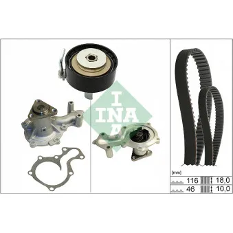 Pompe à eau + kit de courroie de distribution INA 530 0701 30