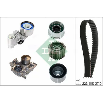Pompe à eau + kit de courroie de distribution INA 530 0736 30