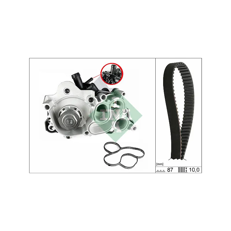 Pompe à eau + kit de courroie de distribution INA 530 0742 30