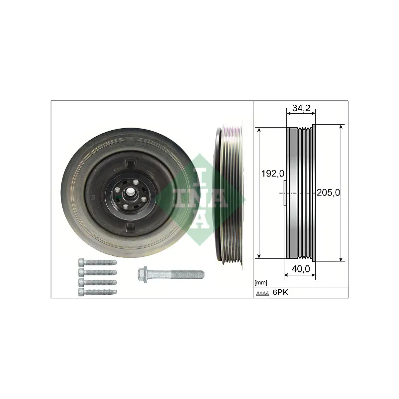 Kit de poulies, vilebrequin INA 544 0504 20