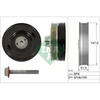 Kit de poulies, vilebrequin INA 544 0509 20