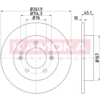 Jeu de 2 disques de frein arrière KAMOKA 1031092