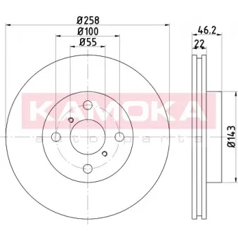 Jeu de 2 disques de frein avant KAMOKA 1031095
