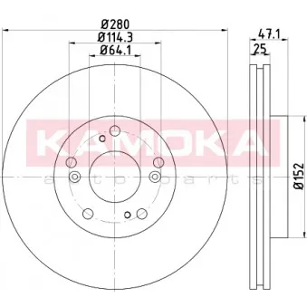 Jeu de 2 disques de frein avant KAMOKA 1031128