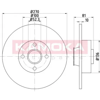 Jeu de 2 disques de frein arrière KAMOKA 1031136