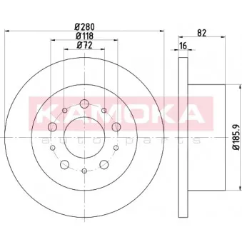 Jeu de 2 disques de frein arrière KAMOKA 103131