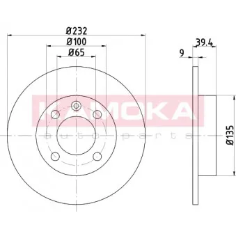Jeu de 2 disques de frein arrière KAMOKA 103146