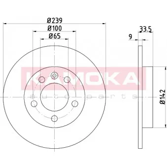 Jeu de 2 disques de frein arrière KAMOKA 103147