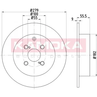 Jeu de 2 disques de frein arrière KAMOKA 103149
