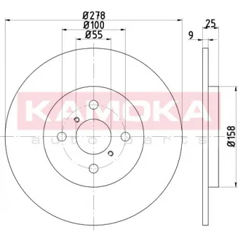 Jeu de 2 disques de frein arrière KAMOKA 103150