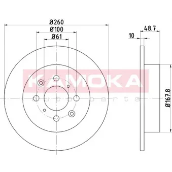 Jeu de 2 disques de frein arrière KAMOKA 103151