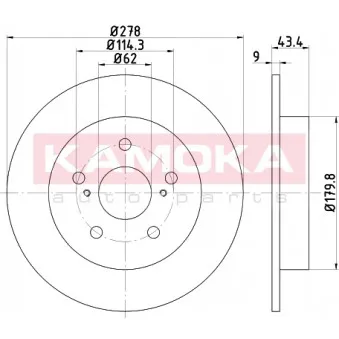 Jeu de 2 disques de frein arrière KAMOKA 103154