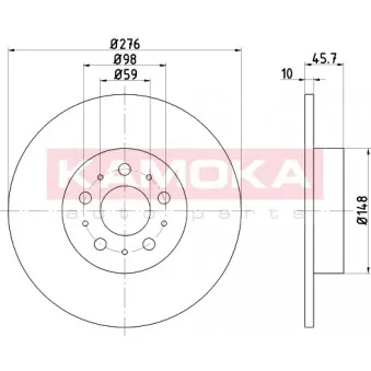 Jeu de 2 disques de frein arrière KAMOKA 103158