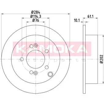 Jeu de 2 disques de frein arrière KAMOKA 103159