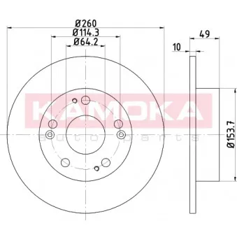 Jeu de 2 disques de frein arrière KAMOKA 103163