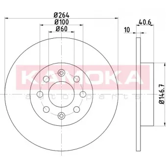 Jeu de 2 disques de frein arrière KAMOKA 103164
